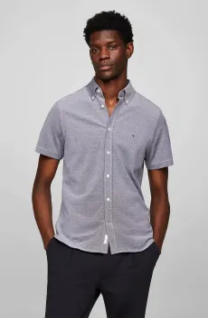 Мужская синяя рубашка 1985 KNITTED SF Синий S Tommy Hilfiger MW0MW30911