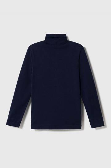 Детский лонгслив United Colors of Benetton цвет синий однотонный Детский лонгслив United Colors of Benetton цвет синий однотонный
