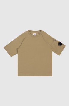 Детская футболка цвета хаки с патчем логотипа