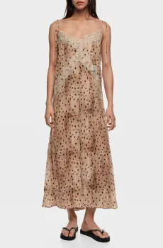 Женский бежевый сарафан в горошек Бежевый M Bimba Y Lola 261BR9002.11430