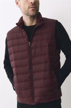 Reserved - Стьобаний жилет, утеплений натуральним пухом - буряковий - 983IR-83X