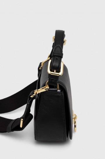 Кожаная сумочка Lauren Ralph Lauren цвет чёрный Кожаная сумочка Lauren Ralph Lauren цвет чёрный