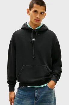 Мужское черное худи RLX OVERDYED FLAG Черный L Tommy Jeans DM0DM22383