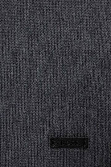 Шерстяной шарф BOSS цвет серый однотонный Шерстяной шарф BOSS цвет серый однотонный