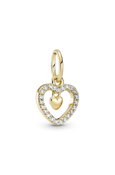 Намистина із подвійною підвіскою-серцем