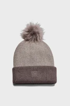 Женская серая шапка UA Halftime Ribbed Pom Серый ONESIZE Under Armour 1373098-294