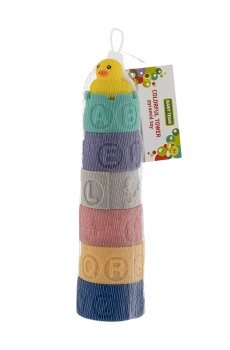Детская игрушка-пирамидка Baby Team Цветная башня, от 9 месяцев, 31*6.5*6.5 см, 7 элементов (8865)