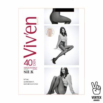 Колготки женские Viven petty Silk, 40 DEN, черный, размер 3 Колготки женские Viven petty Silk, 40 DEN, черный, размер 3