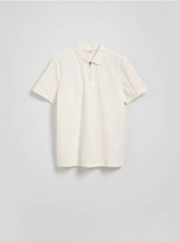 Reserved - Сорочка поло regular fit із текстурованого трикотажу - кремовий - 754EC-01X Reserved - Сорочка поло regular fit із текстурованого трикотажу - кремовий - 754EC-01X