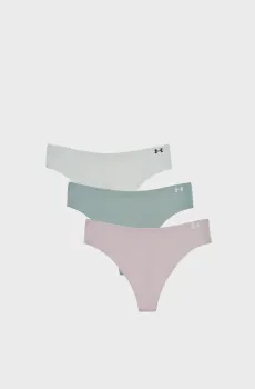 Женские трусики (3 шт) Underwear Thong UA PURE STRETCH NO SHOW THONG - SOLID 3PK Разноцветный L Under Armour 1383893-009