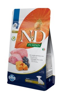 Сухой корм для щенков мелких пород Farmina N&D Pumpkin с ягненком, тыквой и черникой, 800 г