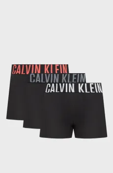 Мужские черные боксеры (3 шт) LOW RISE TRUNK Черный M Calvin Klein 000NB3611A