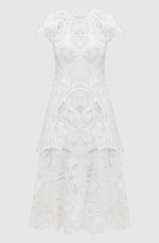 Белое платье миди Laura из кружева