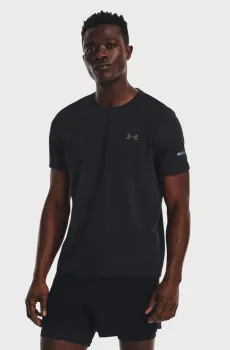 Мужская черная футболка UA SEAMLESS STRIDE SS Черный L Under Armour 1375692-001