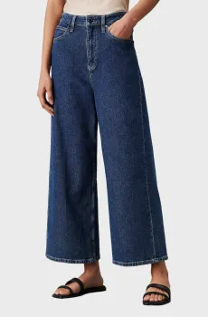 Женские темно-синие джинсы HIGH RISE WIDE ANKLE BLUE Синий 30-30 Calvin Klein K20K207267