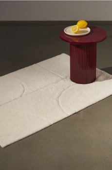 Килим із тисненим геометричним візерунком - кремовий