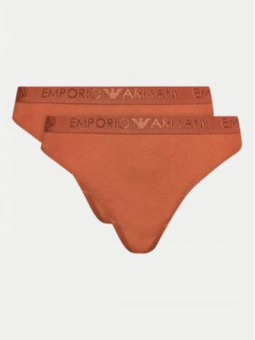 Emporio Armani Underwear Набір з 2 пар стрінгів 163333 4R235 01656 Коричневий Emporio Armani Underwear Набір з 2 пар стрінгів 163333 4R235 01656 Коричневий