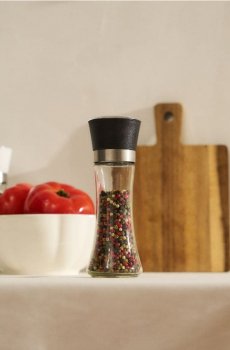 Скляний Млинок для Спецій - чорний