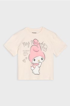 Бавовняна футболка з принтом My Melody - кремовий