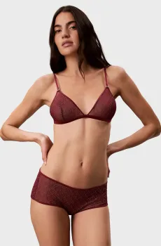 Женские бордовые трусики с узором Бордовый XS Calvin Klein LV00QF8954