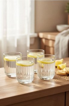 Рифлені склянки, 4 шт. - білий