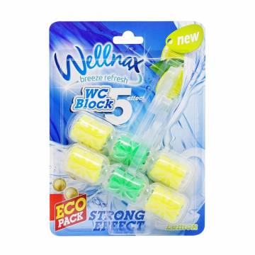 Туалетный блок Wellnax Strong Effect Лимон, 2*57 г Туалетный блок Wellnax Strong Effect Лимон, 2*57 г