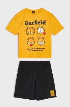 Бавовняна двочастинна піжама з принтом Garfield - помаранчевий