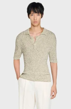 Мужское поло Разноцветный XL Sandro SHPTR00724_White - Black