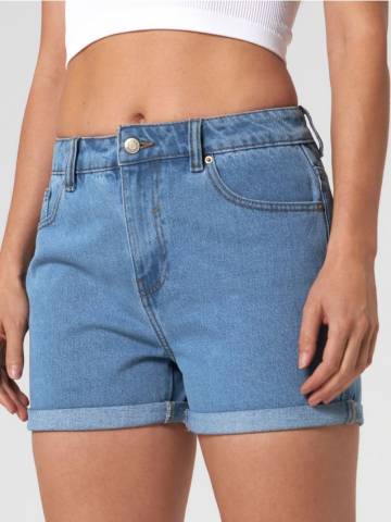 Джинсові шорти high waist mom - синій Джинсові шорти high waist mom - синій