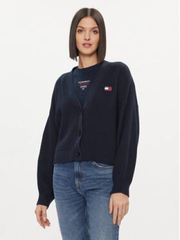 Tommy Jeans Кардиган Essential DW0DW17253 Cиній Relaxed Fit Tommy Jeans Кардиган Essential DW0DW17253 Cиній Relaxed Fit