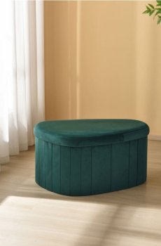 Пуф із ящиком - темно-зелений