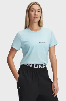 Женская голубая футболка UA Rival Outline SS Голубой XS Under Armour 1389719-494