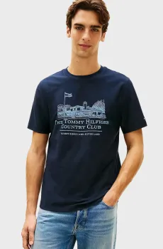 Мужская темно-синяя футболка COUNTRY CLUB Синий L Tommy Hilfiger MW0MW42390
