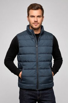Мужской стеганый жилет темно-синего цвета SB-24242-m7-dark-blue
