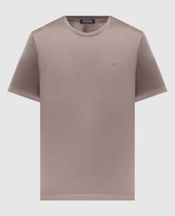 Коричневые футболки с вышивкой эмблемы