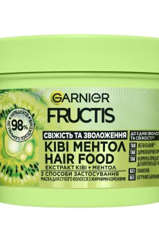 Маска Garnier Fructis Hair Food для сухих волос с жирными корнями, с киви и ментолом, 400 мл