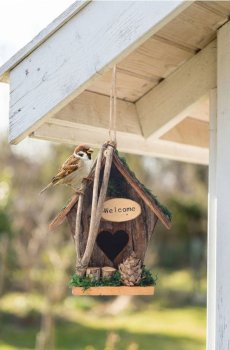 Годівниця для птахів у формі будиночка - коричневий