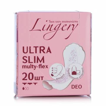 Прокладки ежедневные Lingery Ultra Slim Multy-flex Deo в индивидуальной упаковке, 20 шт Прокладки ежедневные Lingery Ultra Slim Multy-flex Deo в индивидуальной упаковке, 20 шт