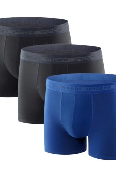 Трусы-боксеры мужские Uniconf UBB08R1Set, Black/Dark Blue/Grey, размер L, 3 шт
