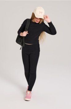 Легінси з щільного рубчастого трикотажу - чорний