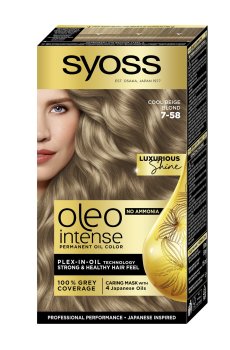 Безаммиачная стойкая краска для волос SYOSS Oleo Intense с маслом-активатором 7-58 Дымчатый блонд, 115 мл