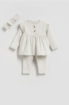 Reserved - Бавовняний комплект із пов’язкою - кремовий - 699IM-01X