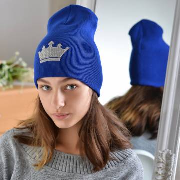 Шапки Lemanta Шапка для дівчаток електрик (корона серебро) Шапки Lemanta Шапка для дівчаток електрик (корона серебро)