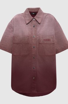 Розовая джинсовая рубашка с эффектом деграде