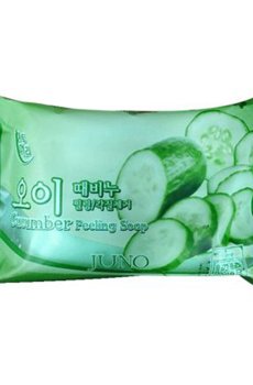 Твердое мыло-пилинг для лица Juno Cucumber с экстрактом огурца, 150 г