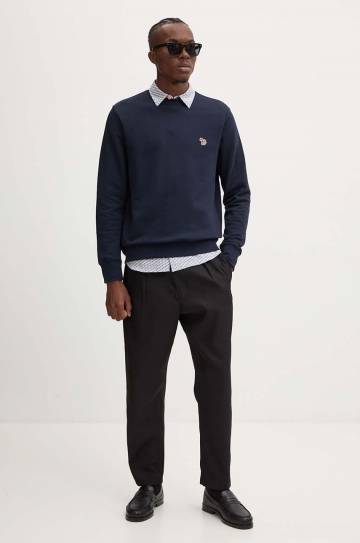 Хлопковая кофта PS Paul Smith мужская цвет синий однотонная Хлопковая кофта PS Paul Smith мужская цвет синий однотонная