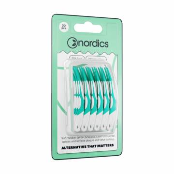 Силиконовые межзубные щетки Nordics Silicon Interdental Softpicks бело-зеленые, 30 шт Силиконовые межзубные щетки Nordics Silicon Interdental Softpicks бело-зеленые, 30 шт