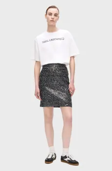 Женская черная юбка embellished Черный 38 Karl Lagerfeld A4W12016