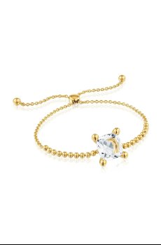 Серебряный браслет с позолотой Tous Color White