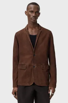 Мужской коричневый кожаный пиджак MONET Коричневый XL AllSaints M018LC